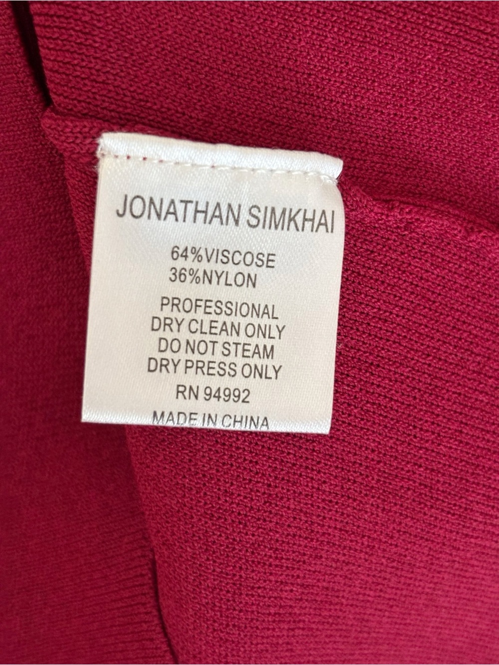 Jonathan Simkhai Burgundy Hanging Ruffle Open Shoulder Knit Top Medium - Picture 6 of 6